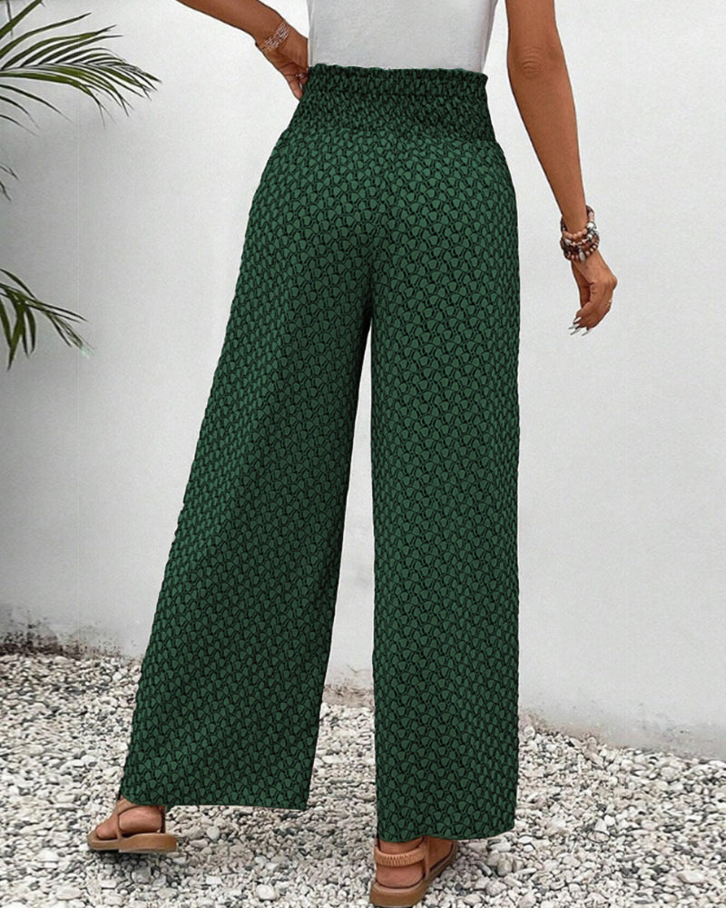 Honey | High-Waisted Summer Geometric Print Pants for Women