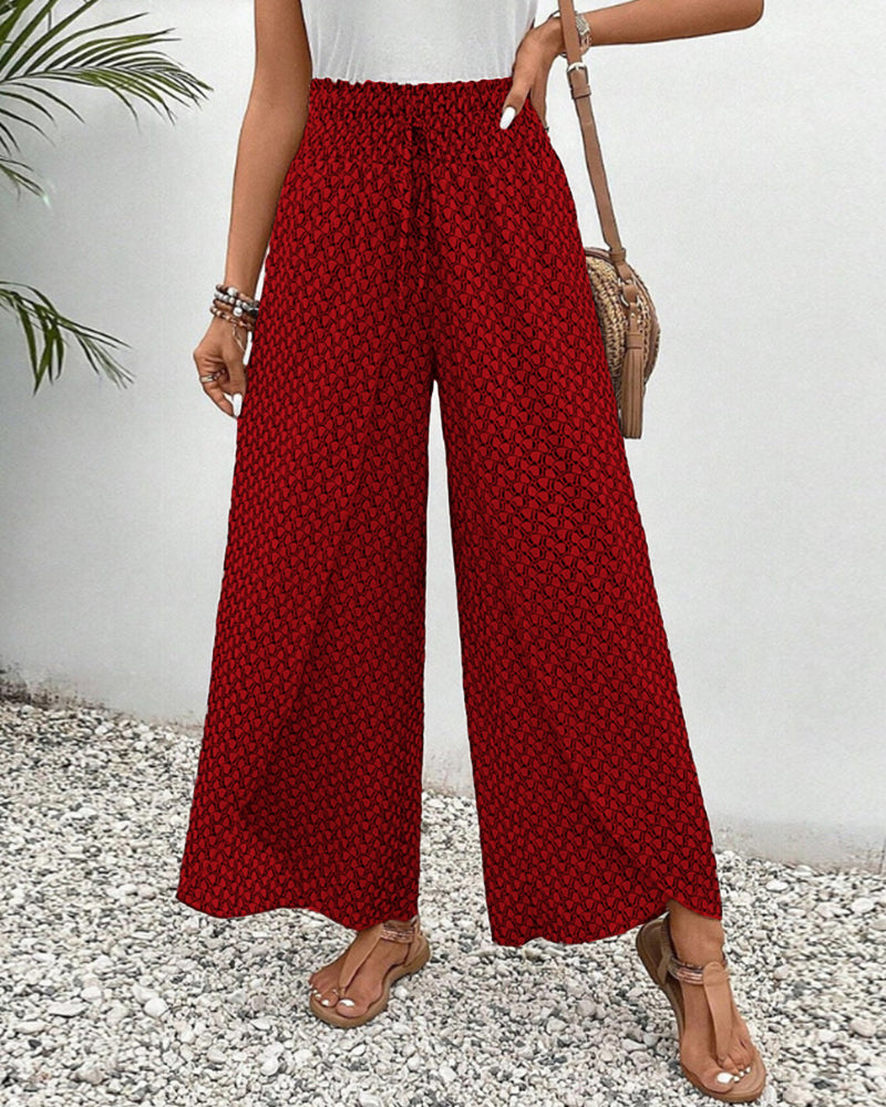 Honey | High-Waisted Summer Geometric Print Pants for Women