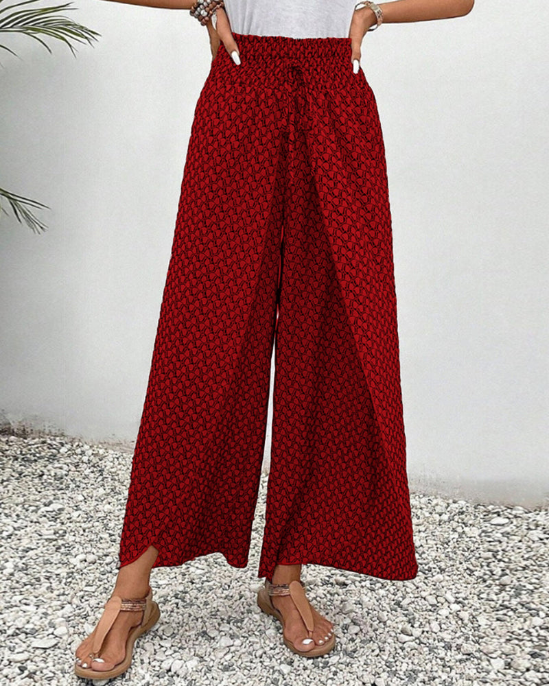 Honey | High-Waisted Summer Geometric Print Pants for Women
