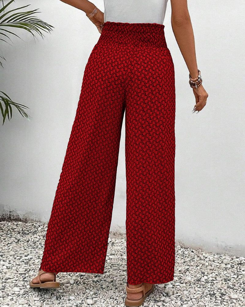 Honey | High-Waisted Summer Geometric Print Pants for Women