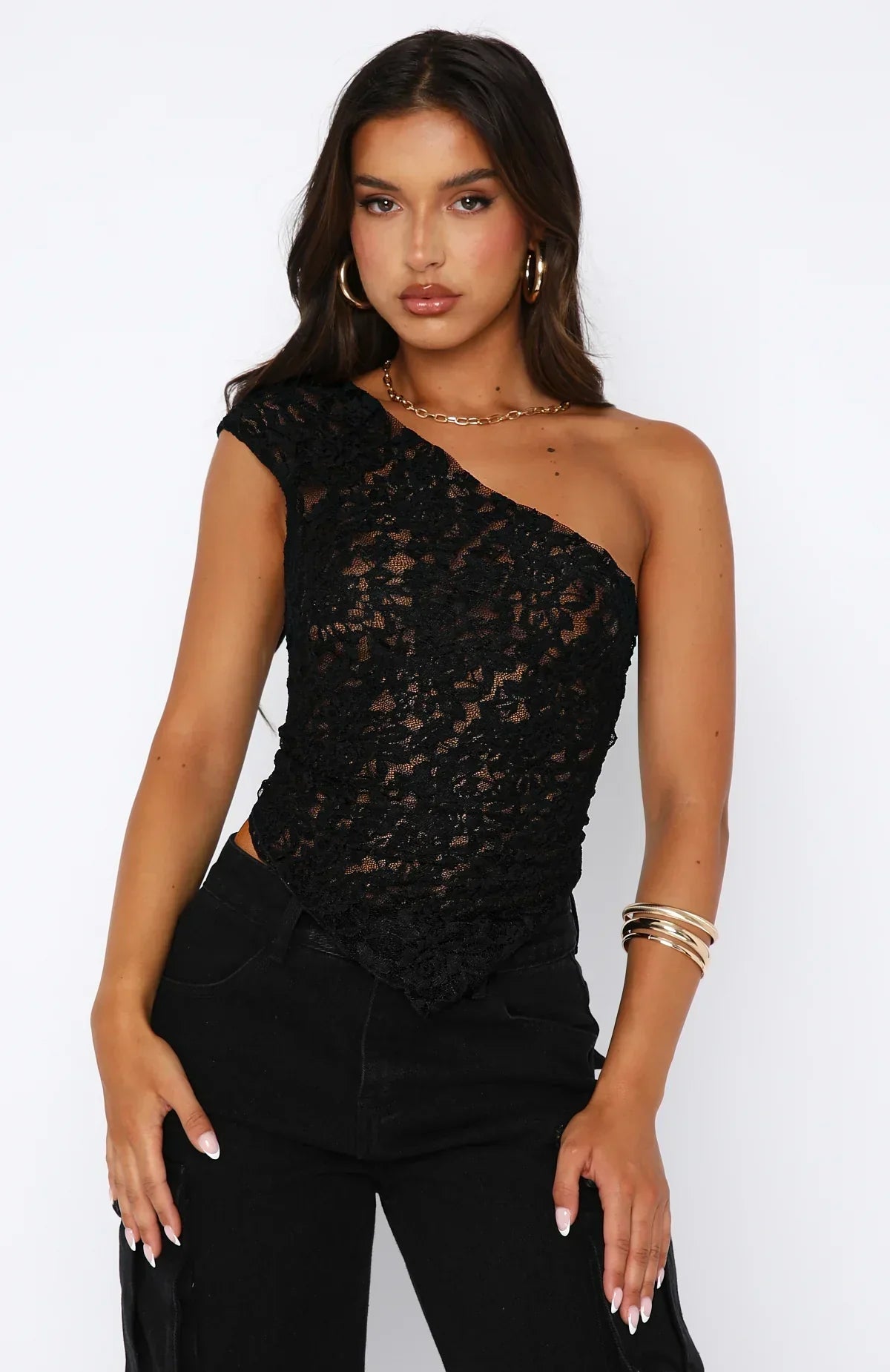 Eliza | One shoulder Lace Top