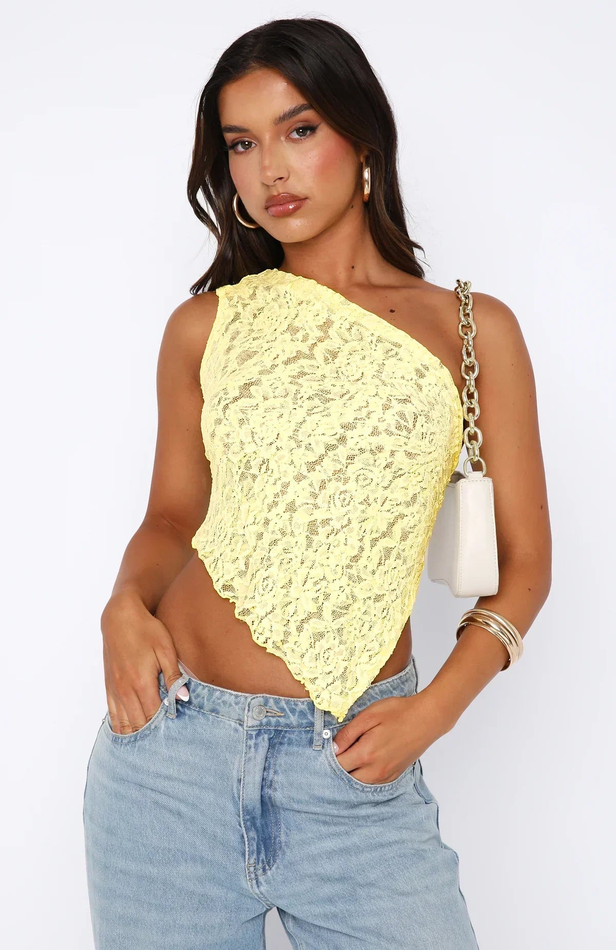 Eliza | One shoulder Lace Top