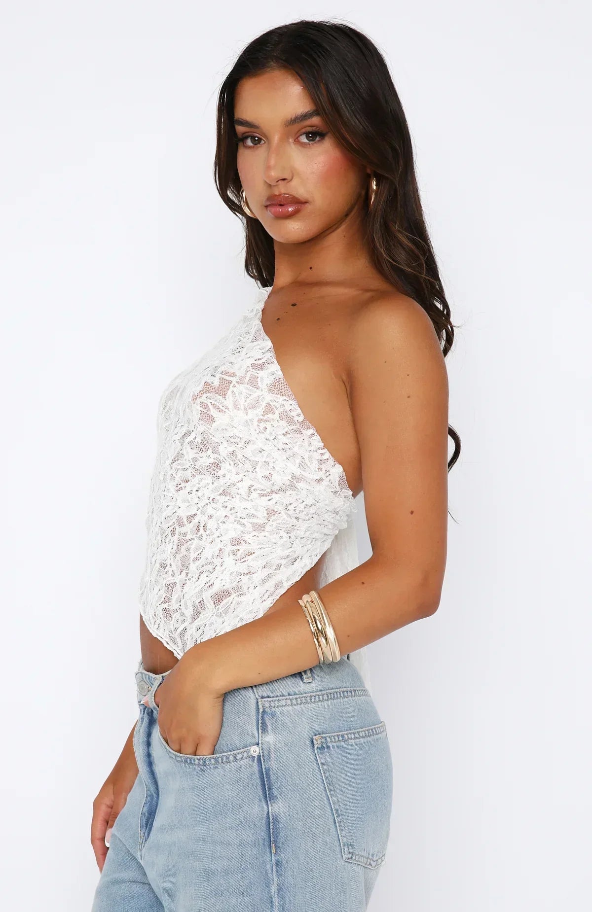 Eliza | One shoulder Lace Top