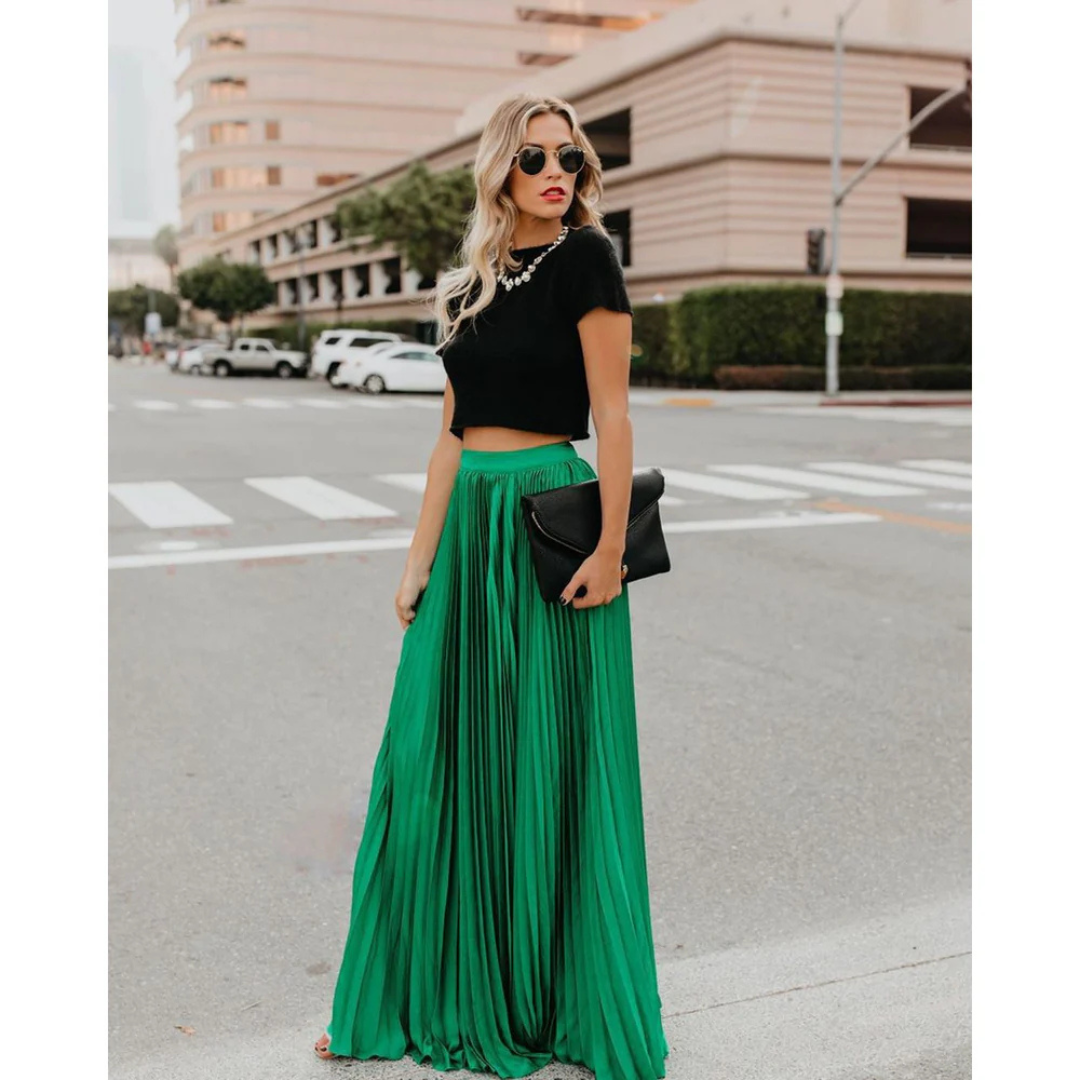 Odalys | Elegant Pleated Long Skirt
