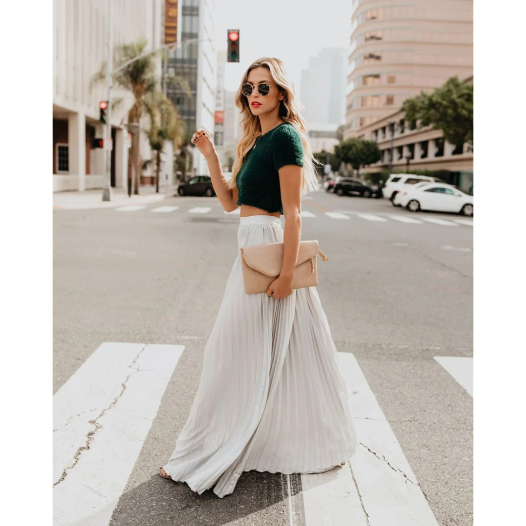 Odalys | Elegant Pleated Long Skirt