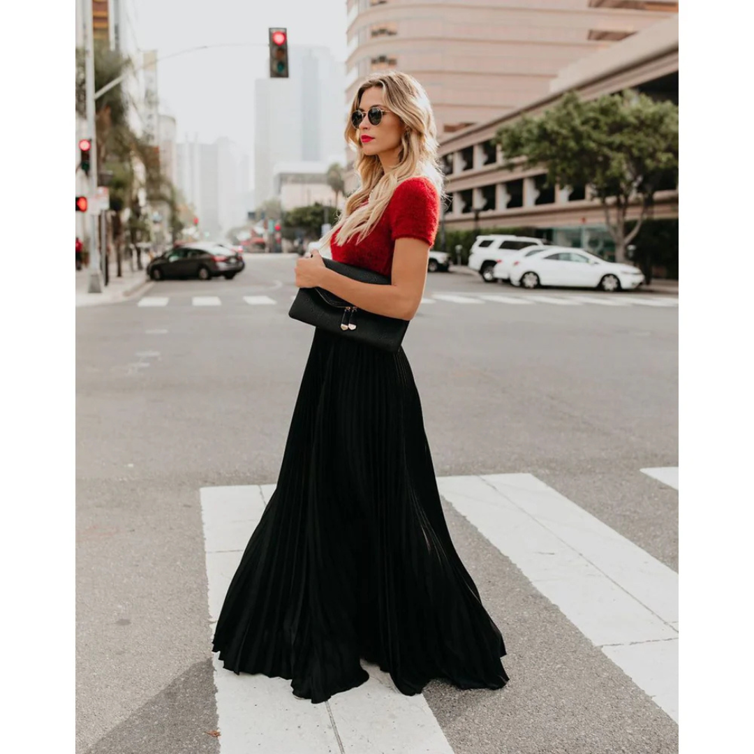 Odalys | Elegant Pleated Long Skirt