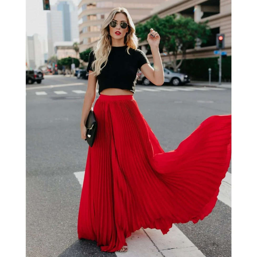 Odalys | Elegant Pleated Long Skirt