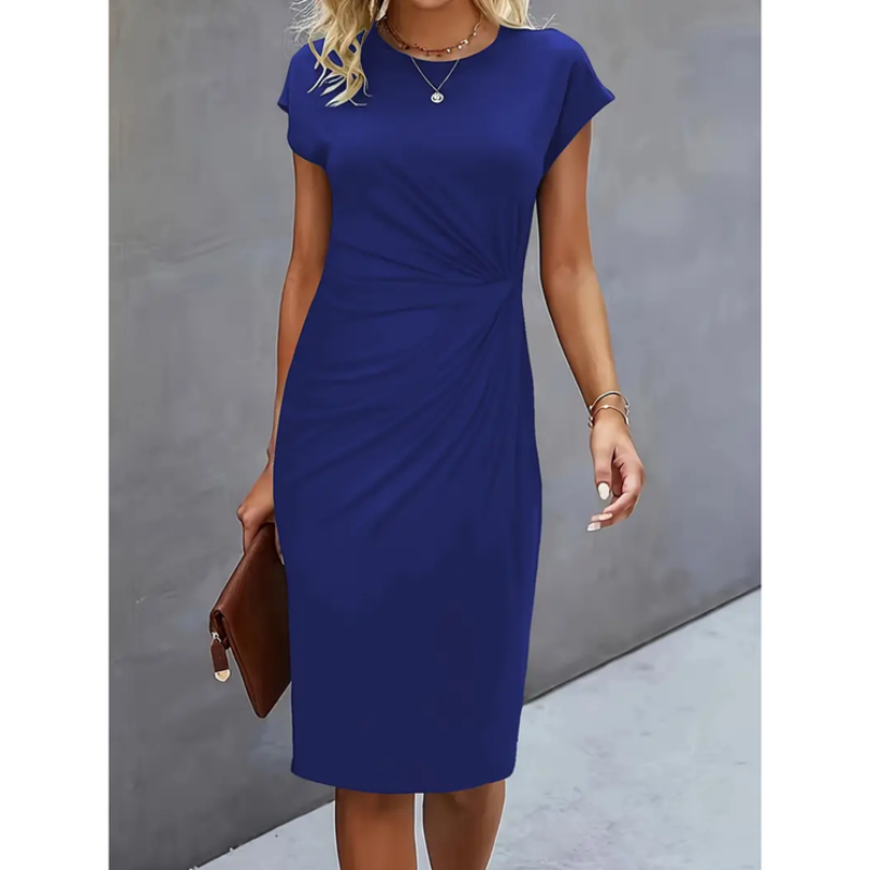 Lila | Short-Sleeve Formal Midi Dress for Women