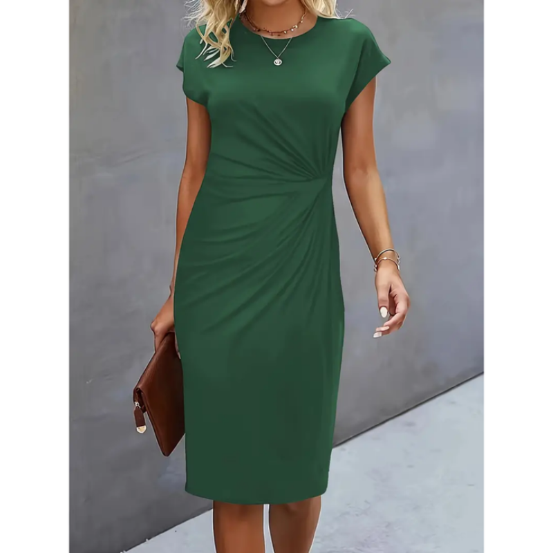 Lila | Short-Sleeve Formal Midi Dress for Women
