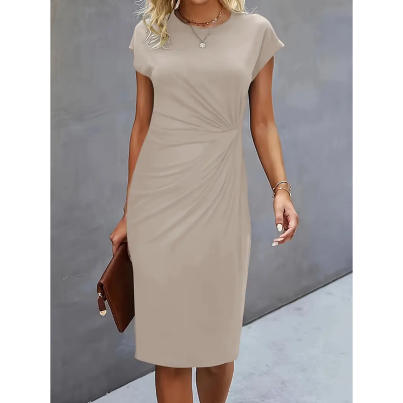 Lila | Short-Sleeve Formal Midi Dress for Women