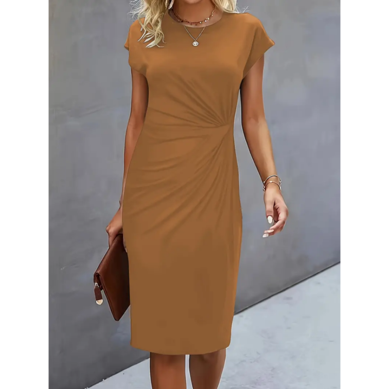 Lila | Short-Sleeve Formal Midi Dress for Women