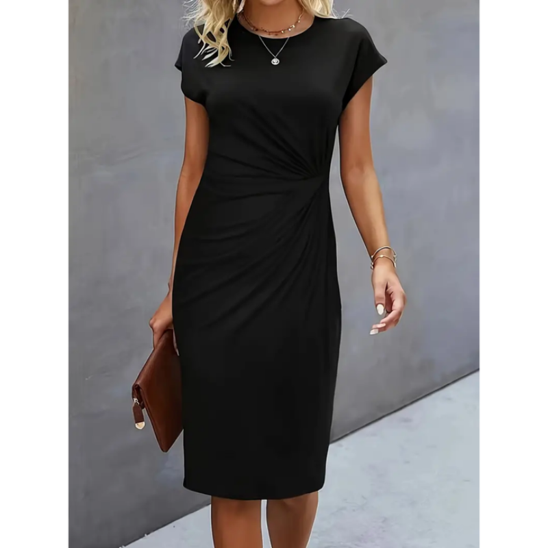 Lila | Short-Sleeve Formal Midi Dress for Women