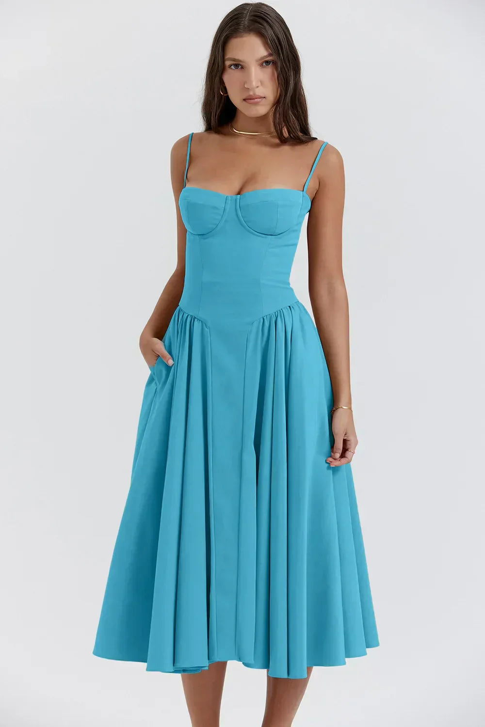 Lorelei | Sleeveless Corset Midi Dress