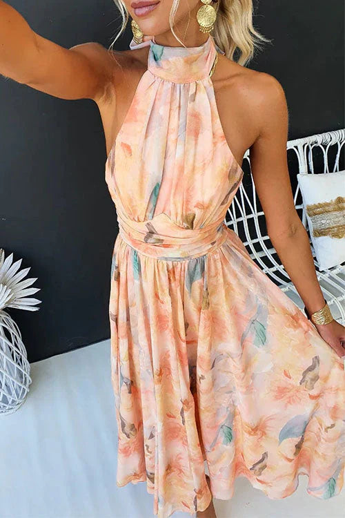 Brielle | Elegant Watercolour Maxi Dress