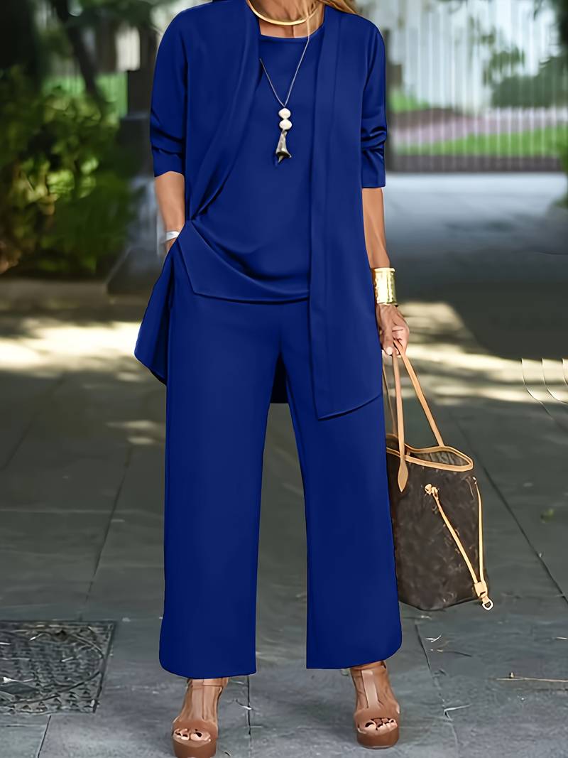 Harlow | Women's Elegant Three-Piece Pantsuit Set