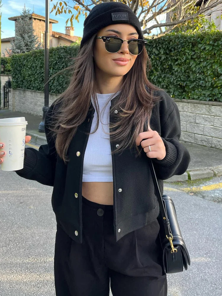 Davinia | Cropped Bomber Jacket