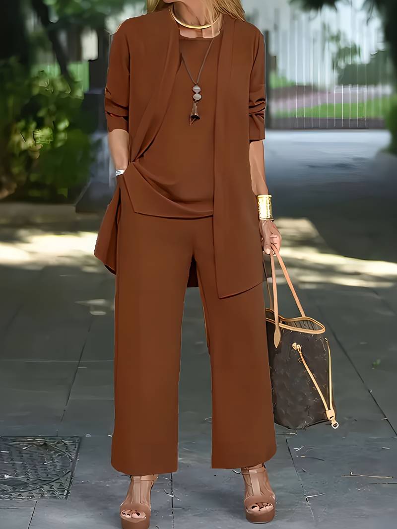 Harlow | Women's Elegant Three-Piece Pantsuit Set