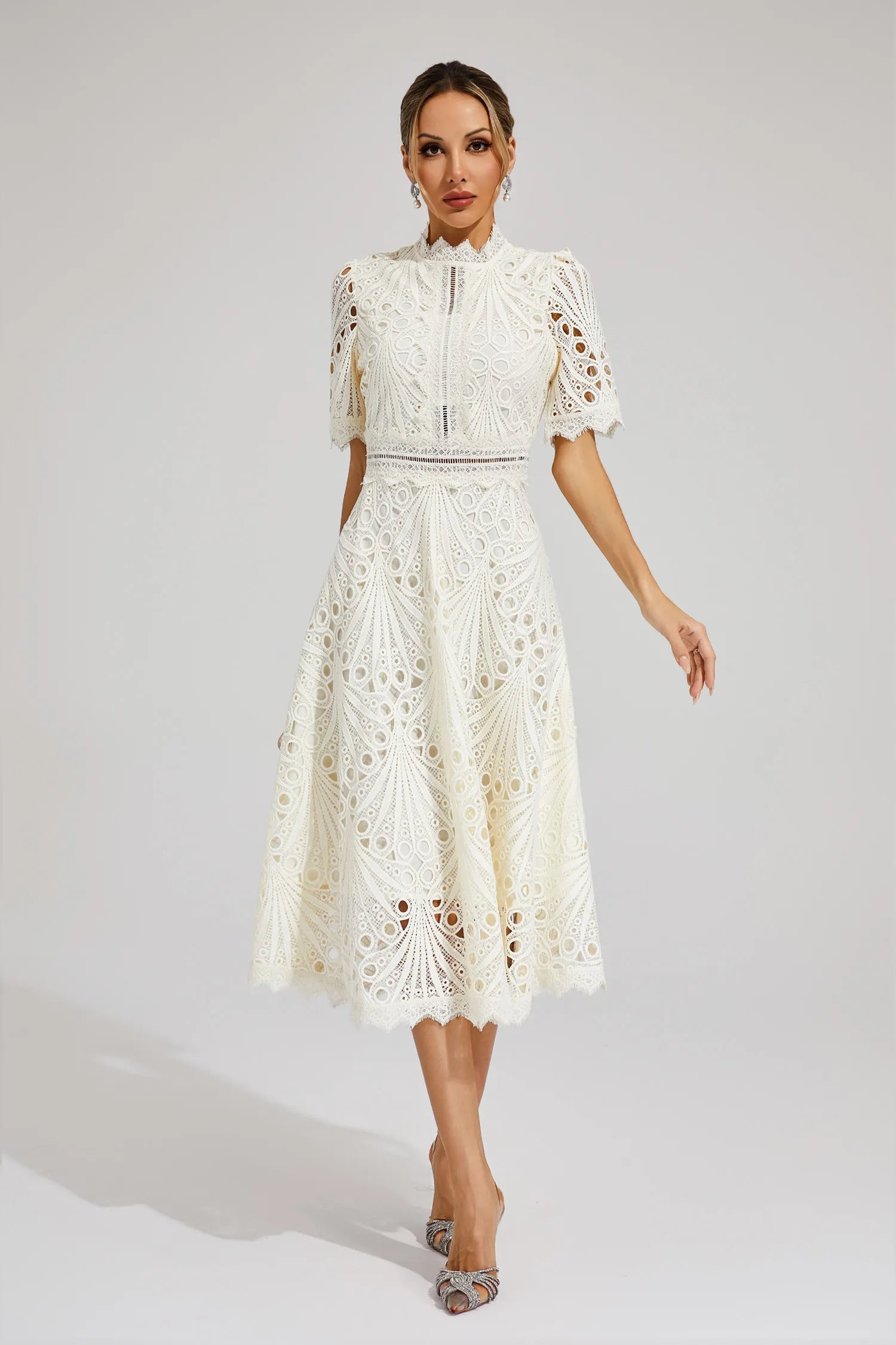 Aviana | Women's Elegant Lace Midi Dress