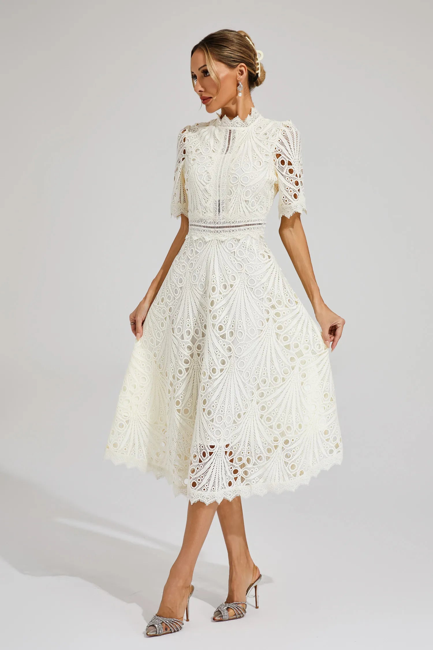 Aviana | Women's Elegant Lace Midi Dress