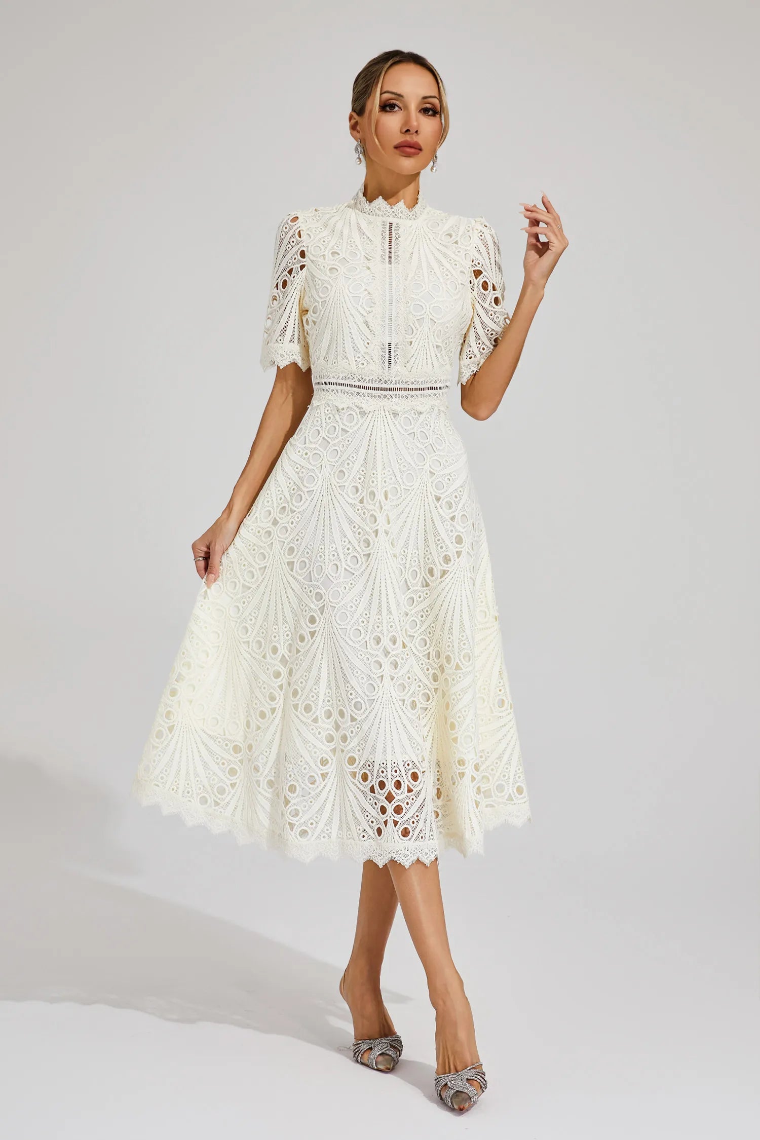 Aviana | Women's Elegant Lace Midi Dress