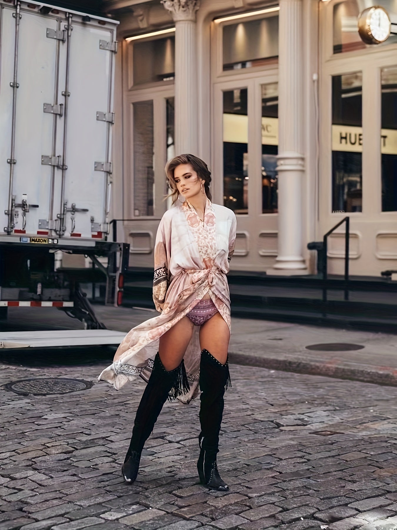 Barbara | Long Floral Print Kimono Dress for Women