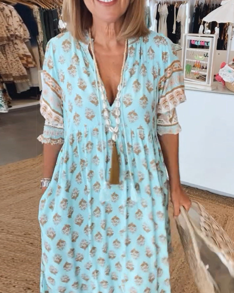 Tallulah | Printed V-Neck Dress