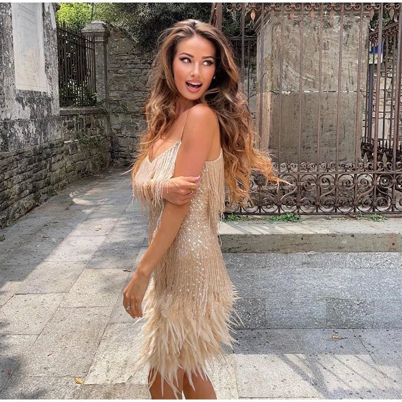 Matilda | Feather Mini Dress