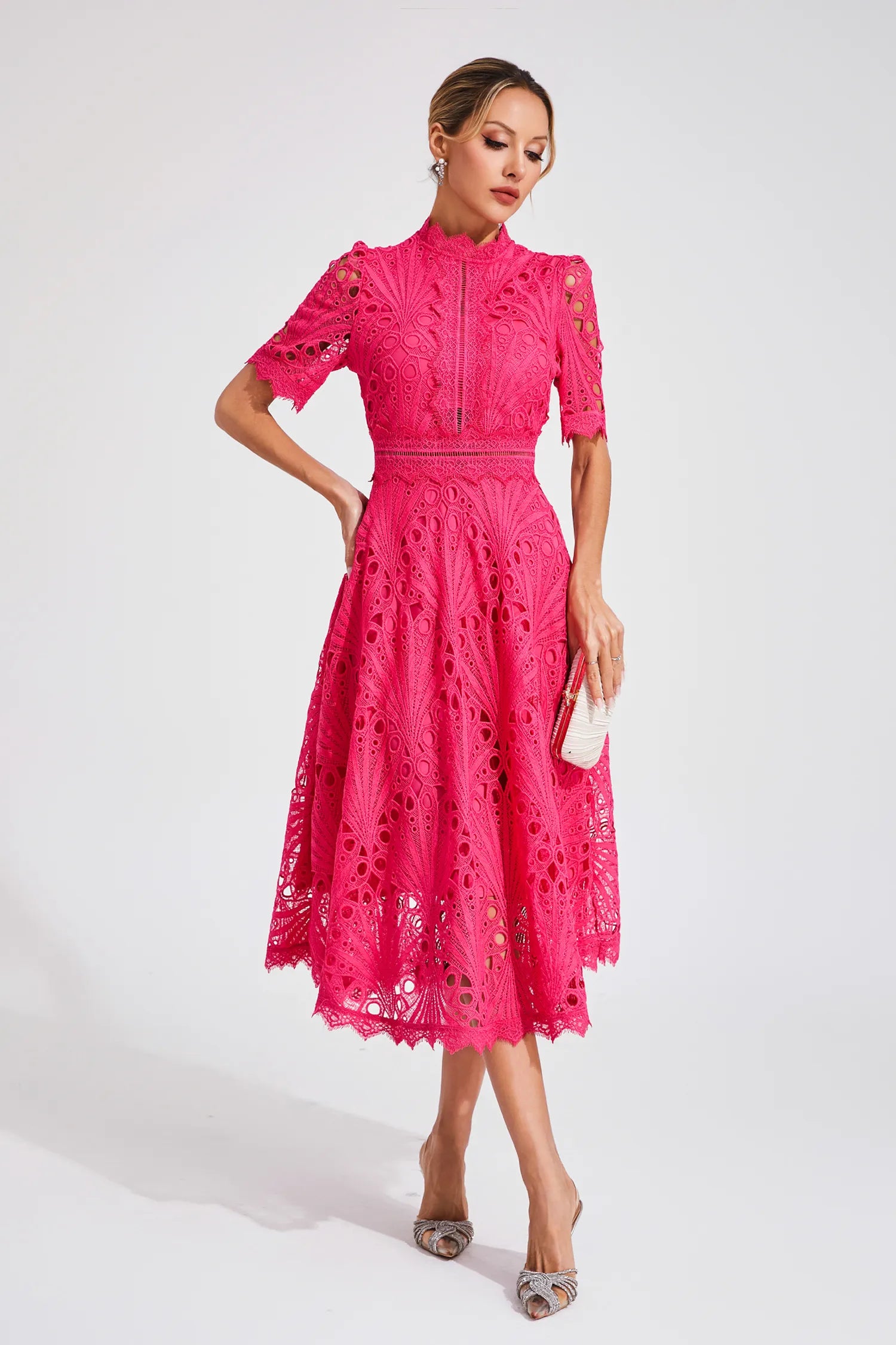 Aviana | Women's Elegant Lace Midi Dress
