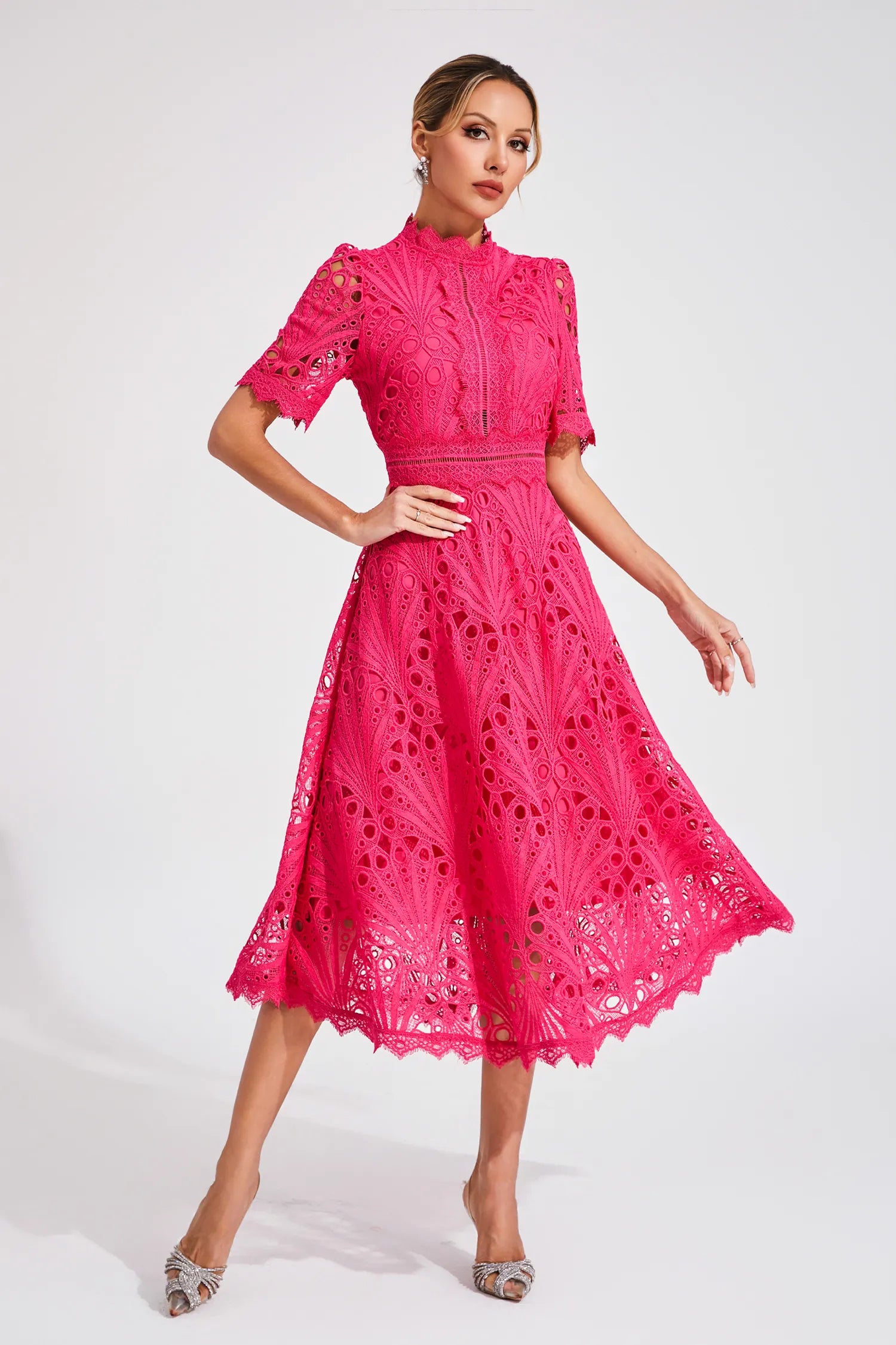 Aviana | Women's Elegant Lace Midi Dress
