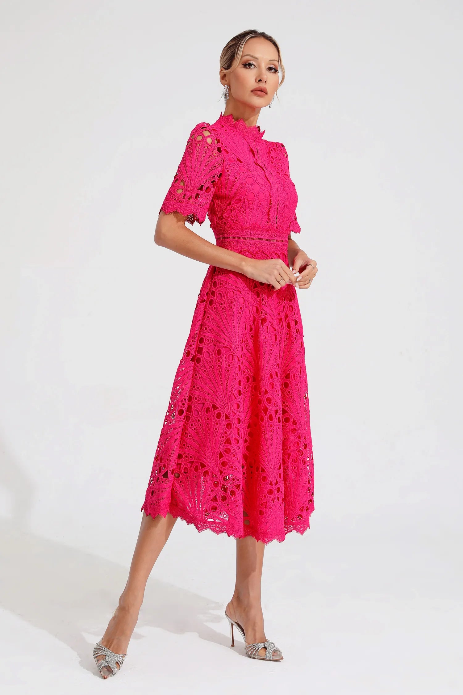 Aviana | Women's Elegant Lace Midi Dress