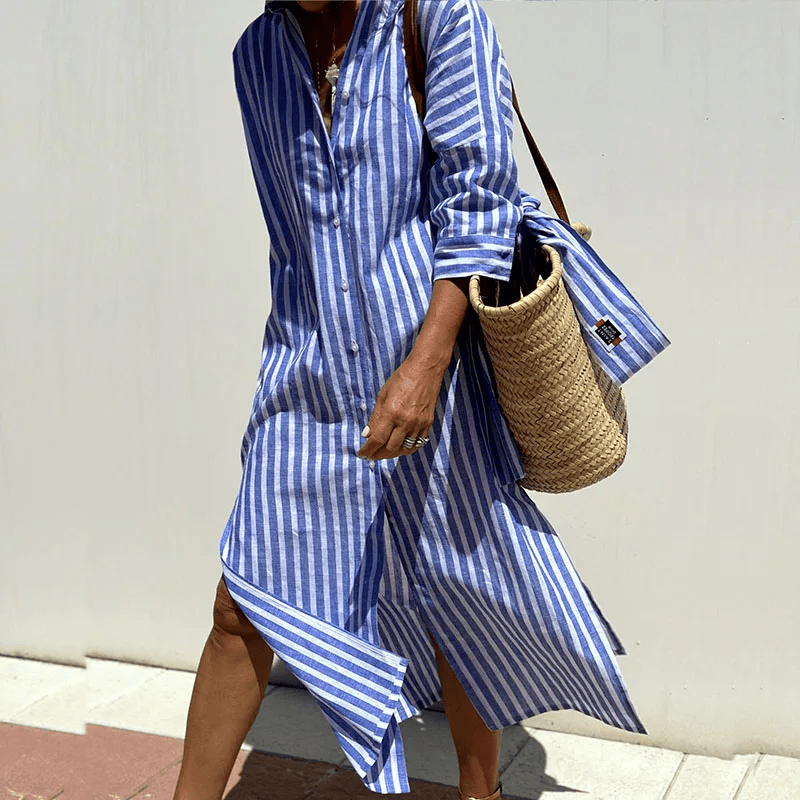 Molly | Chic Striped Shirt Dress