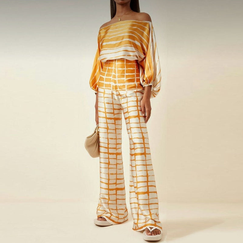 Edith | Comfy Silk Blouse & Pants Set