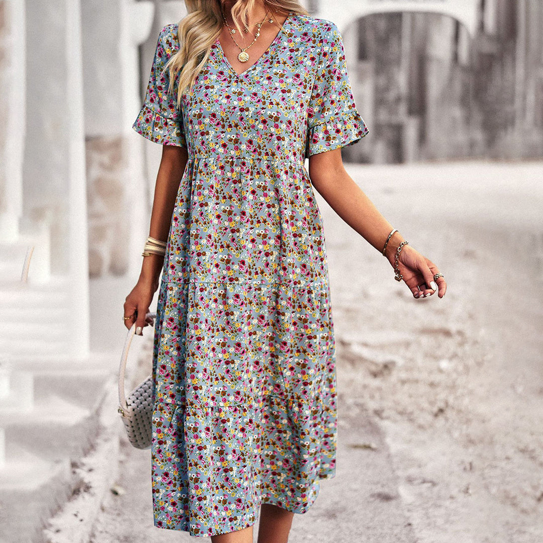 Hestia | Boho Floral Midi Dress