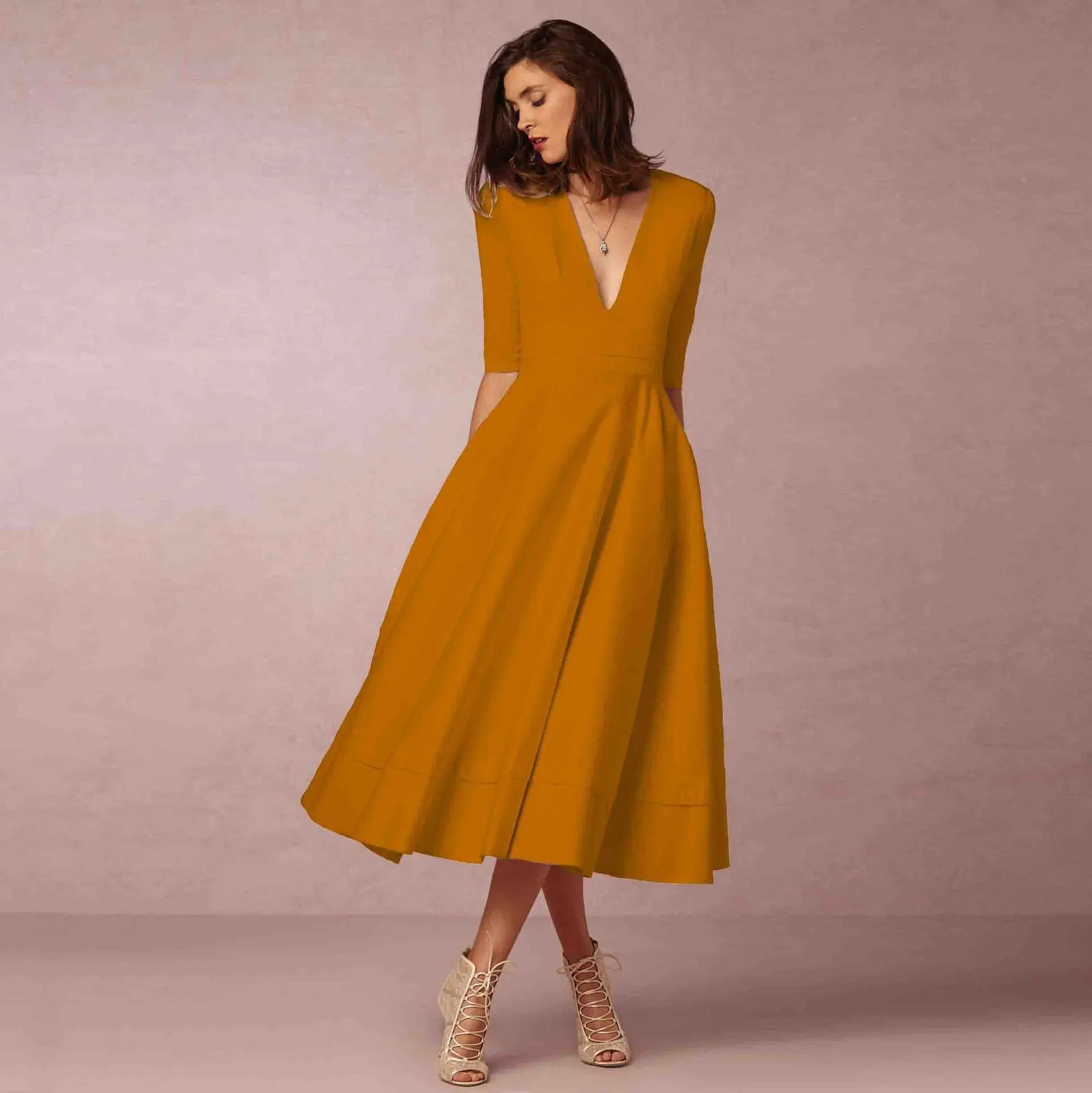 Rhiannon | Elegant Evening Midi Dress for Women