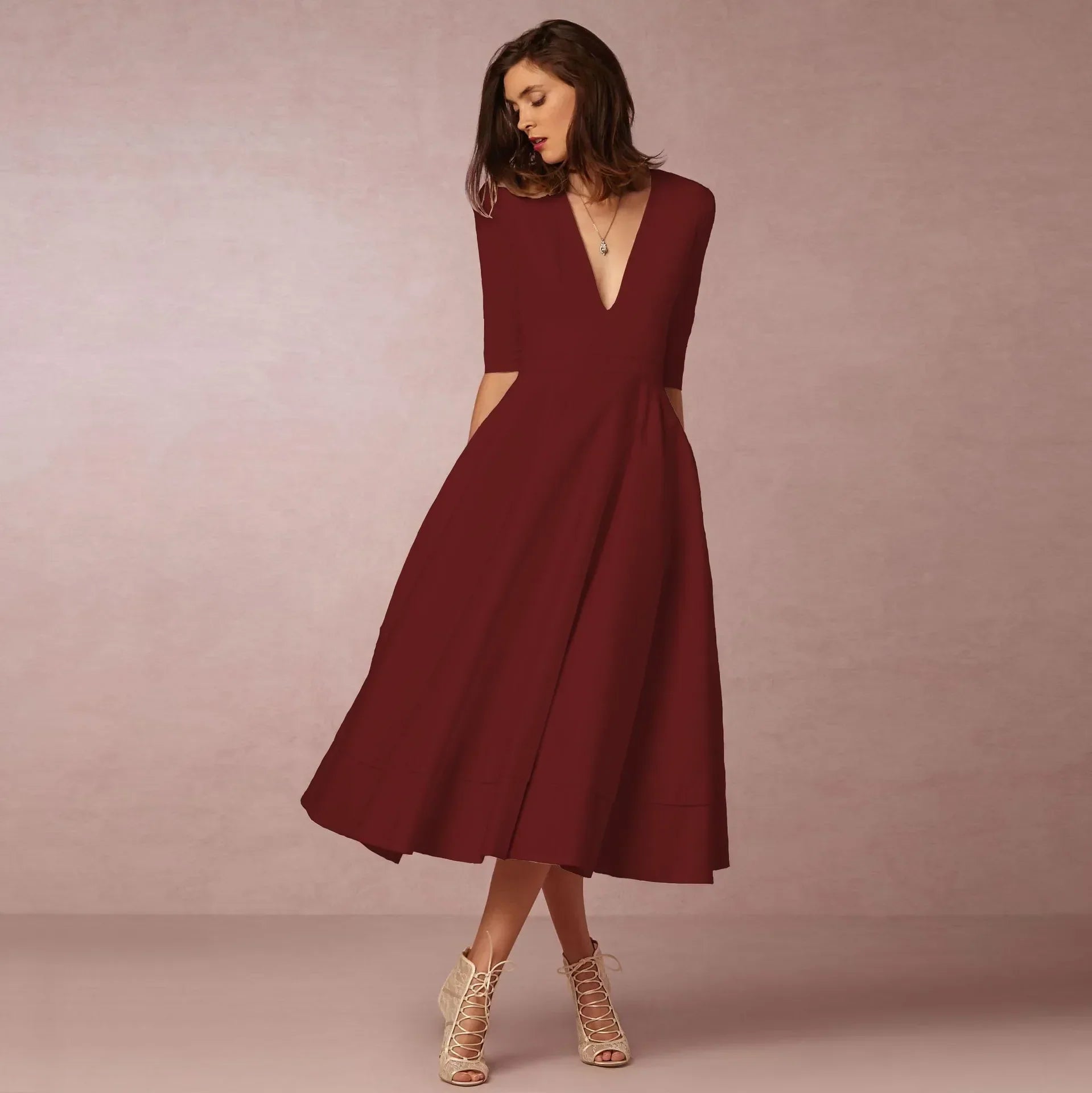 Rhiannon | Elegant Evening Midi Dress for Women