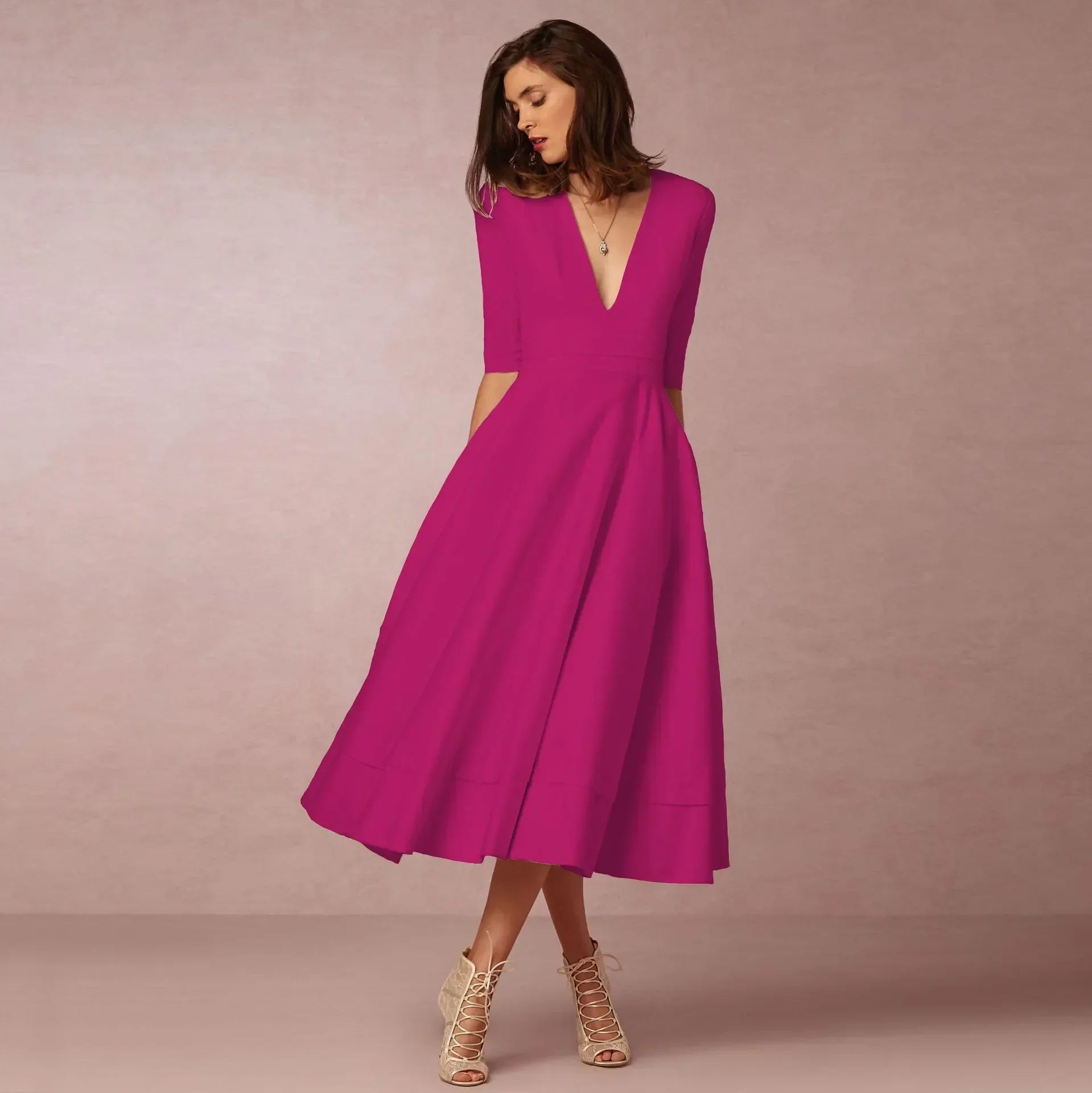 Rhiannon | Elegant Evening Midi Dress for Women