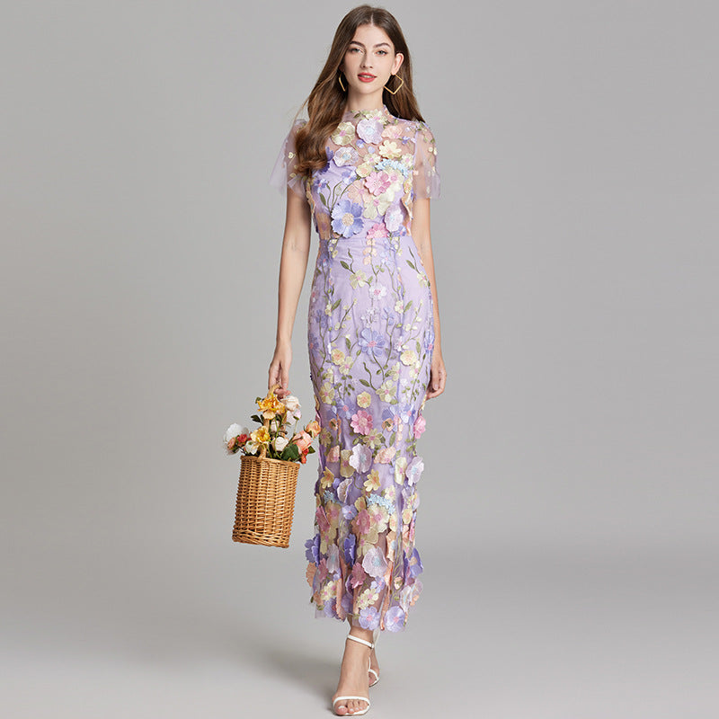 Alba | Elegant Sleeveless Embroidered Women's Maxi Dress