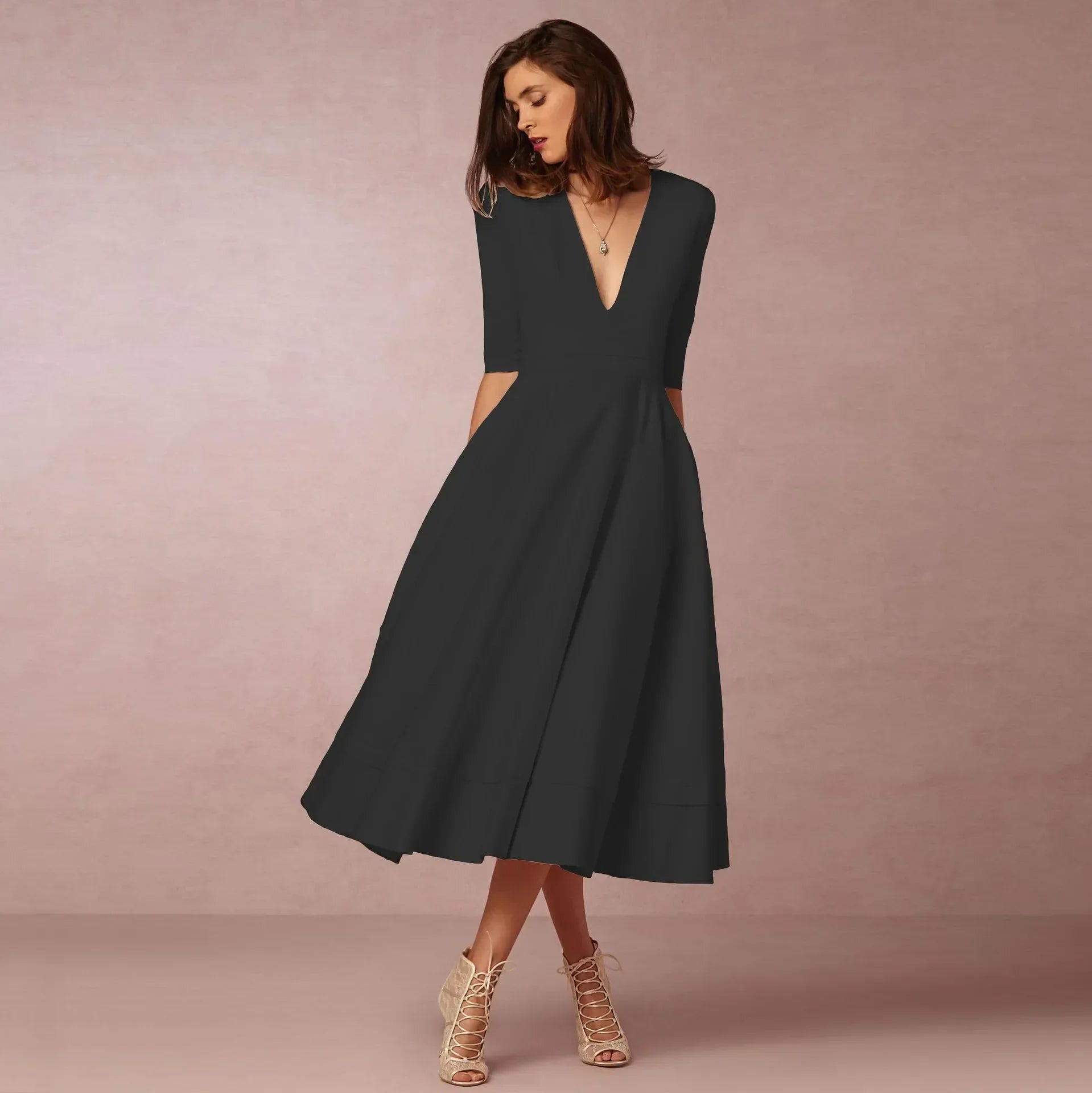 Rhiannon | Elegant Evening Midi Dress for Women