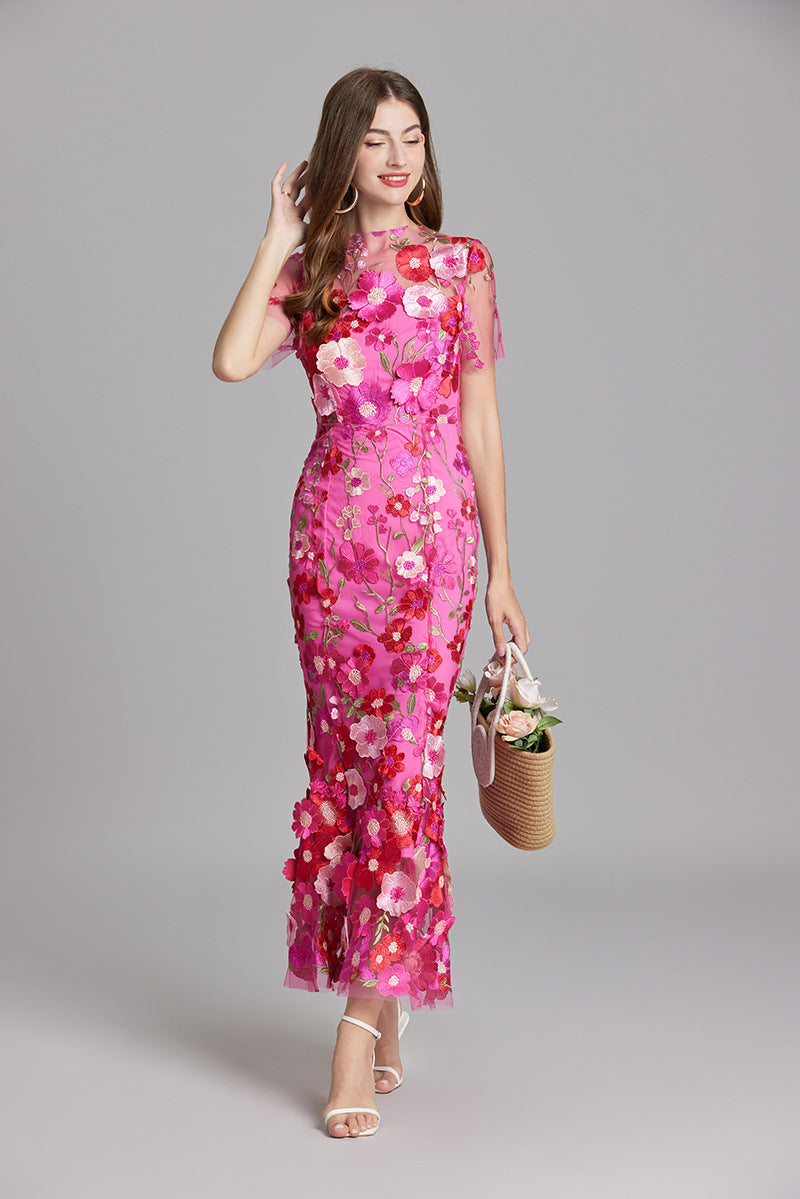 Alba | Elegant Sleeveless Embroidered Women's Maxi Dress