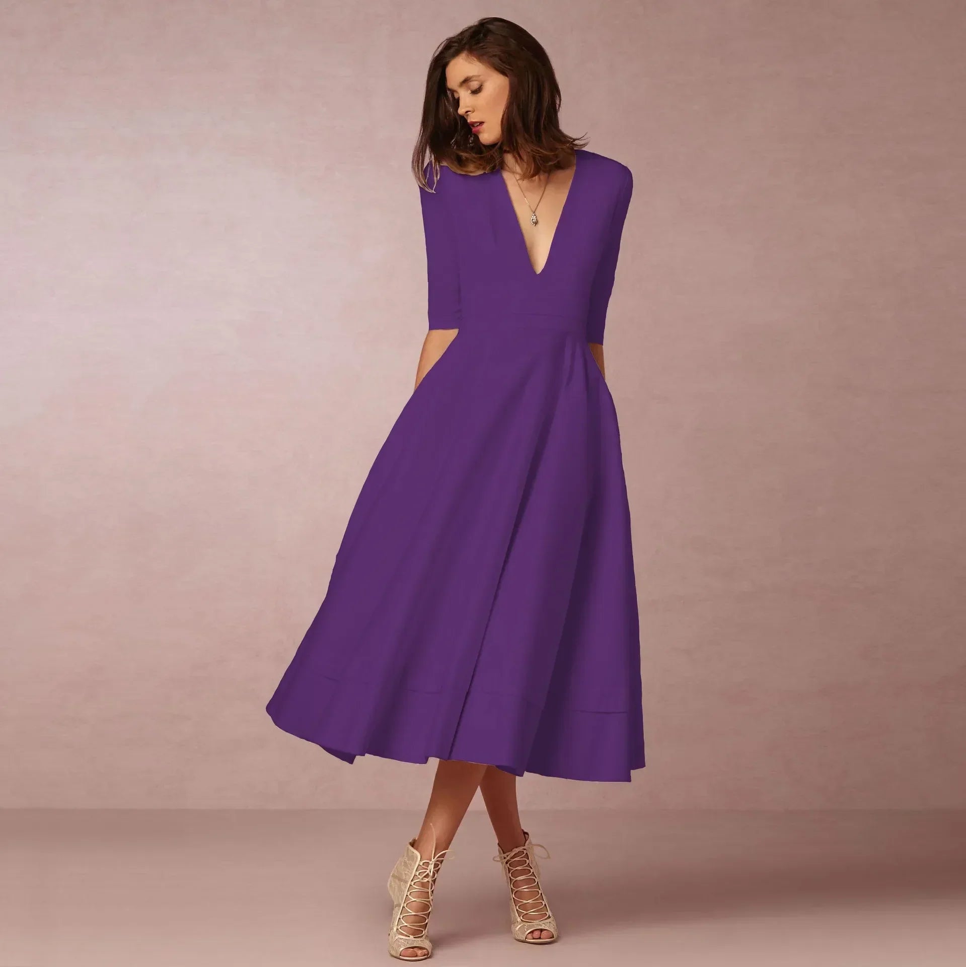 Rhiannon | Elegant Evening Midi Dress for Women