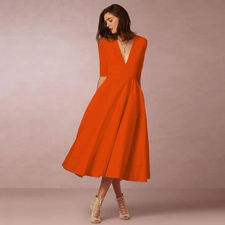 Rhiannon | Elegant Evening Midi Dress for Women