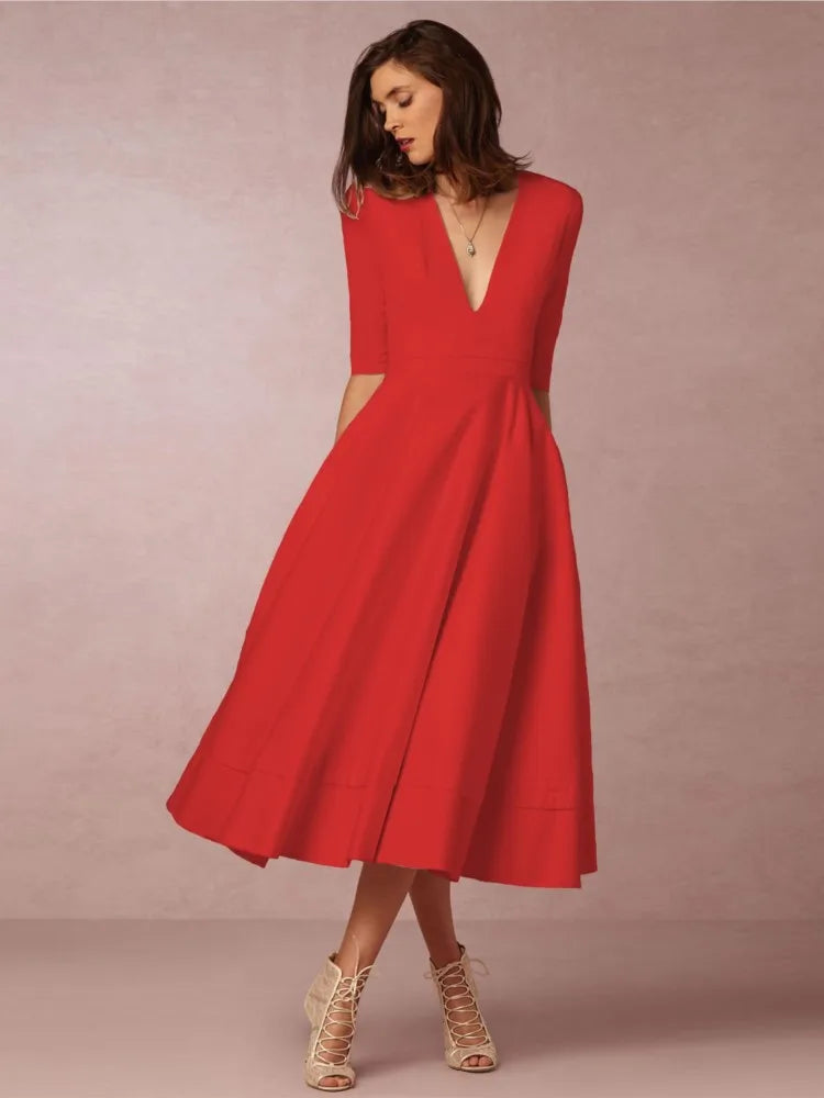 Rhiannon | Elegant Evening Midi Dress for Women