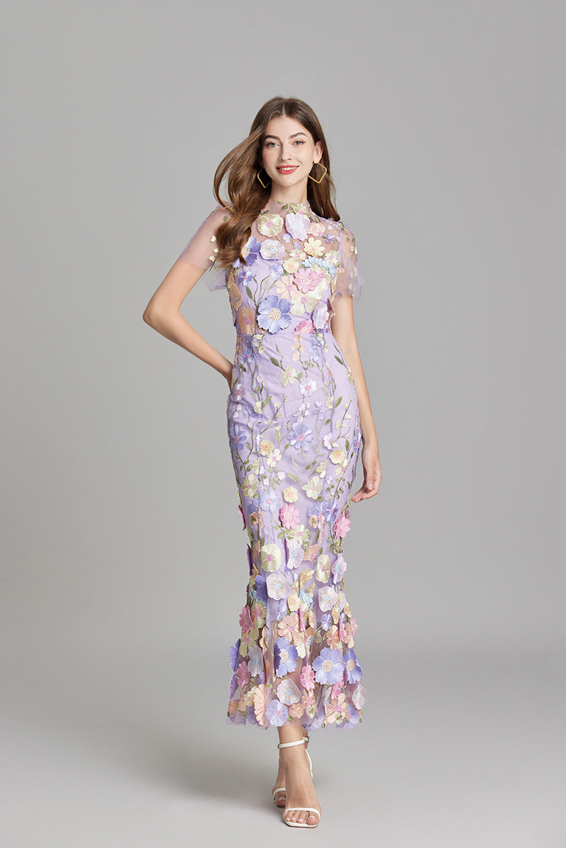 Alba | Elegant Sleeveless Embroidered Women's Maxi Dress