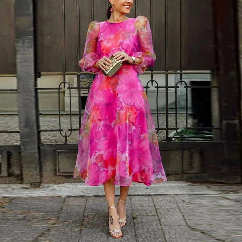 Nola | Women's Elegant Floral Print Dress