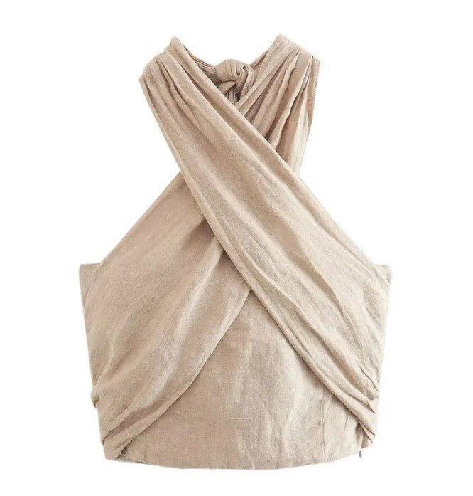 Titania I Linen Halterneck Top