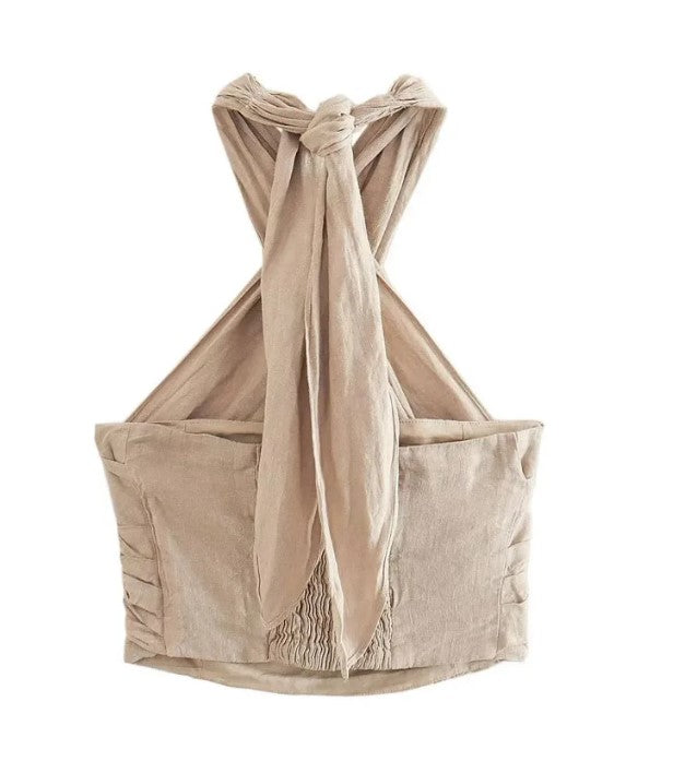 Titania I Linen Halterneck Top