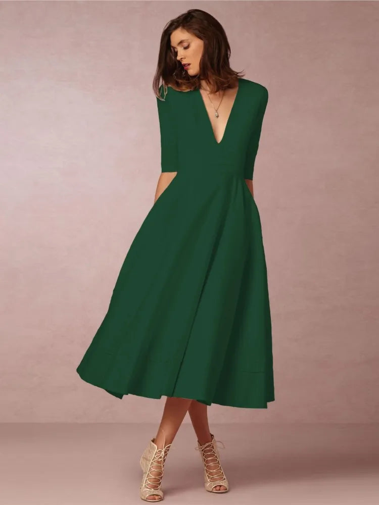 Rhiannon | Elegant Evening Midi Dress for Women