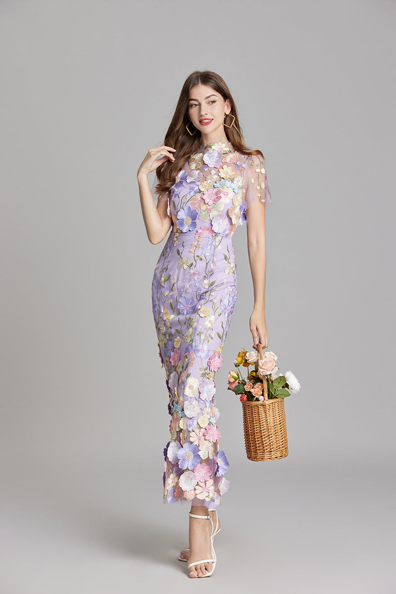 Alba | Elegant Sleeveless Embroidered Women's Maxi Dress