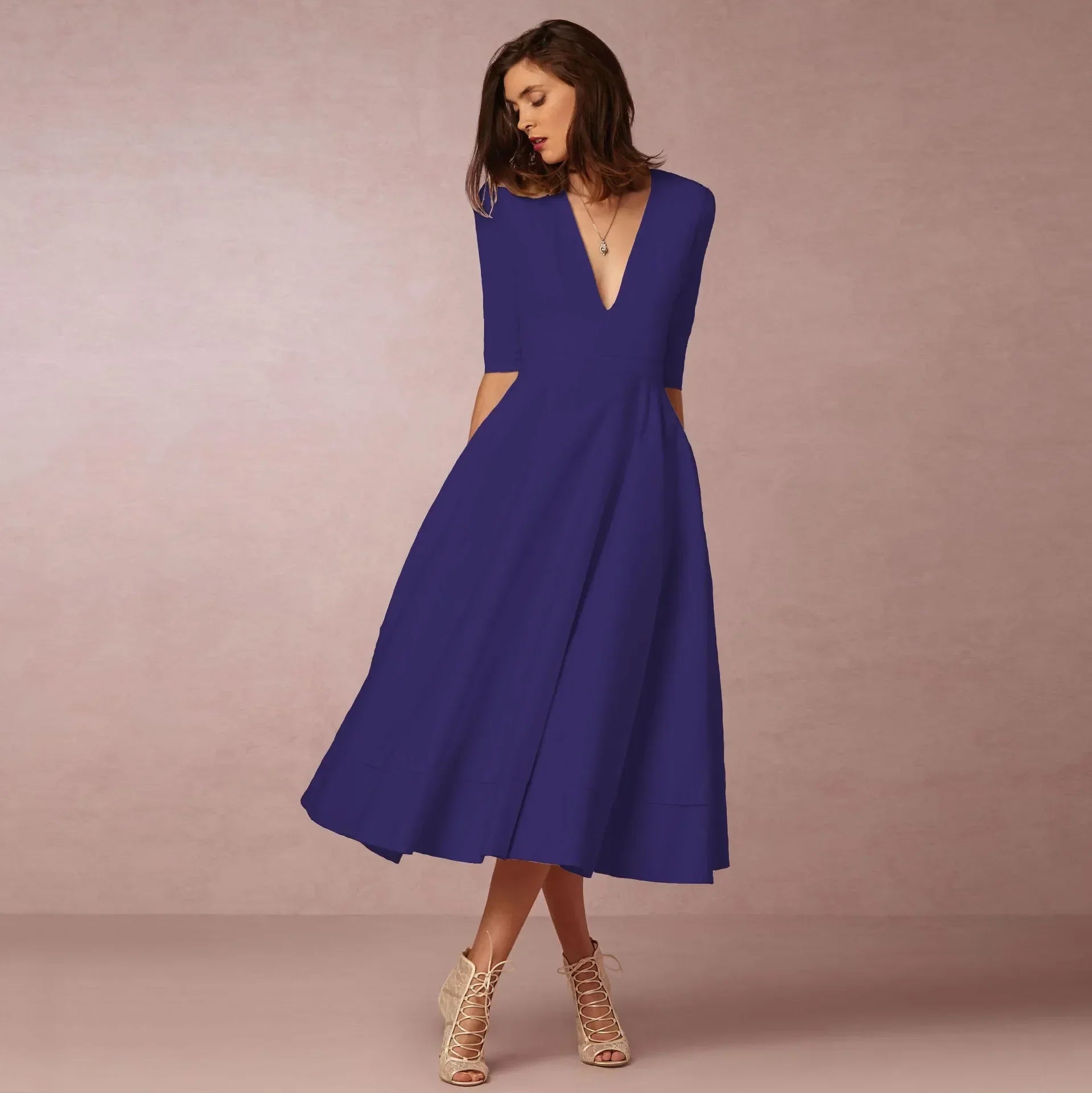 Rhiannon | Elegant Evening Midi Dress for Women