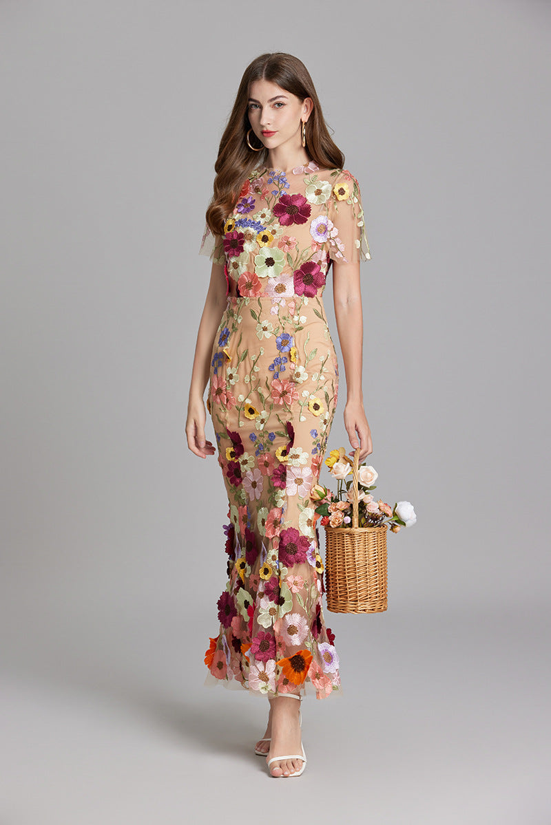 Alba | Elegant Sleeveless Embroidered Women's Maxi Dress